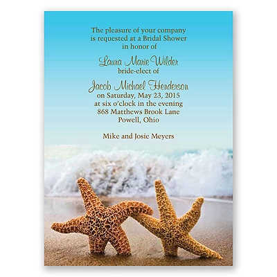 Sample Wedding Shower Invitations on Bridal Shower Invitations    Starfish   Bridal Shower Invitation