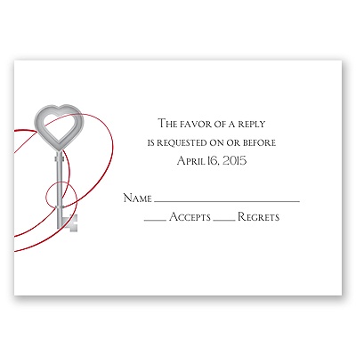 Key to Love - Red - Response Card and Envelope