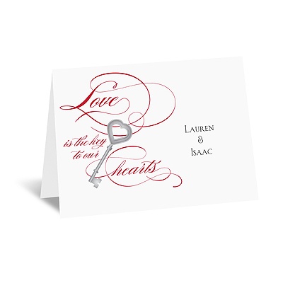 Key to Love - Red - Thank You Card and Envelope