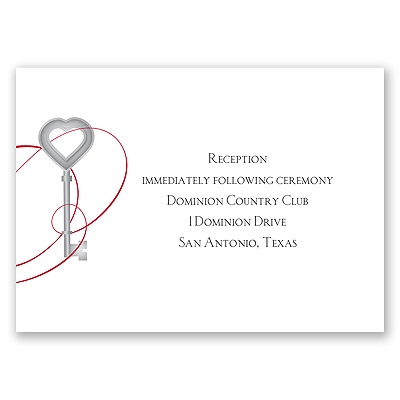 Key to Love - Red - Reception Card