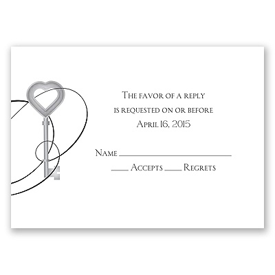 Key to Love - Black - Response Card and Envelope