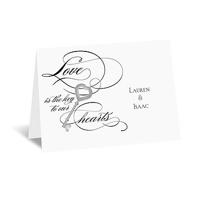 Key to Love - Black - Thank You Card and Envelope