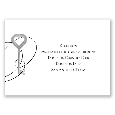 Key to Love - Black - Reception Card