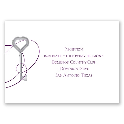 Key to Love - Purple - Reception Card