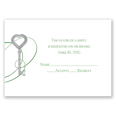 Key to Love - Green - Response Card and Envelope