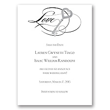 Key to Love - Black - Save the Date Card