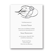 Key to Love - Black - Bridal Shower Invitation