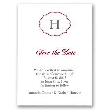 Classic Crest - Red - Save the Date Card
