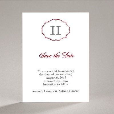 Classic Crest - Red - Save the Date Card