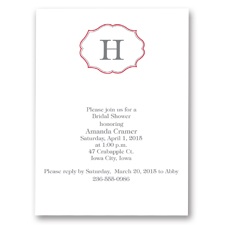 Classic Crest - Red - Bridal Shower Invitation