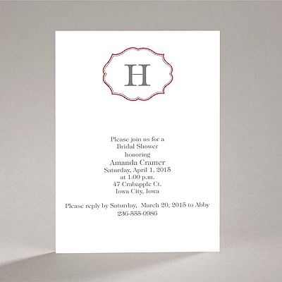 Classic Crest - Red - Bridal Shower Invitation