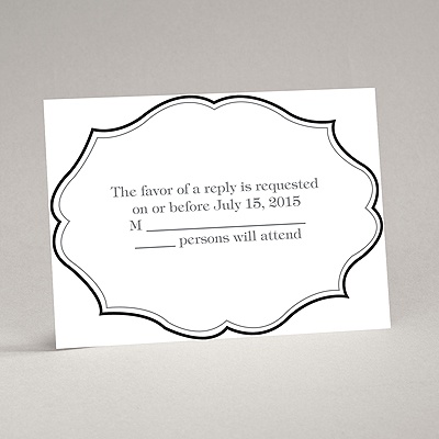 Classic Crest - Black - Response Card and Envelope