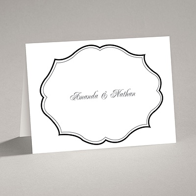 Classic Crest - Black - Thank You Card and Envelope
