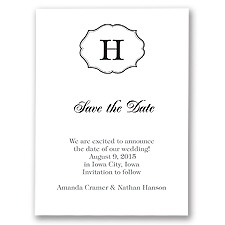 Classic Crest - Black - Save the Date Card