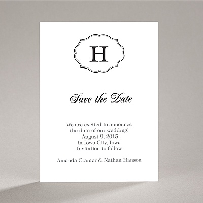 Classic Crest - Black - Save the Date Card