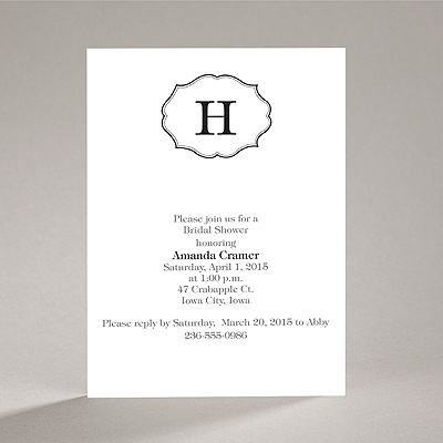 Classic Crest - Black - Bridal Shower Invitation