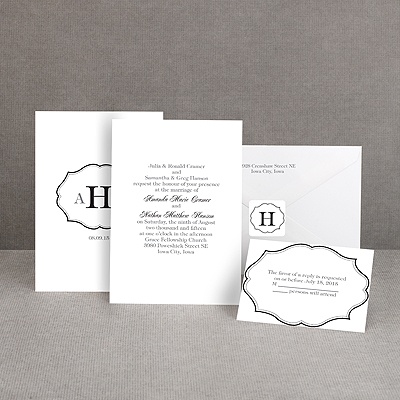 Classic Crest - Black - Invitation