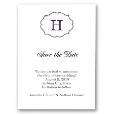 Classic Crest - Purple - Save the Date Card