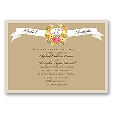 Vintage Wreath - Champagne - Invitation