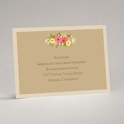 Vintage Wreath - Champagne - Reception Card