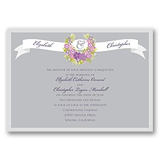 Vintage Wreath - Sterling - Invitation