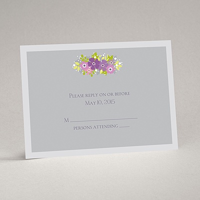 Vintage Wreath - Sterling - Response Card and Envelope