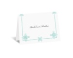 Deco Frame - Aqua - Thank You Card and Envelope