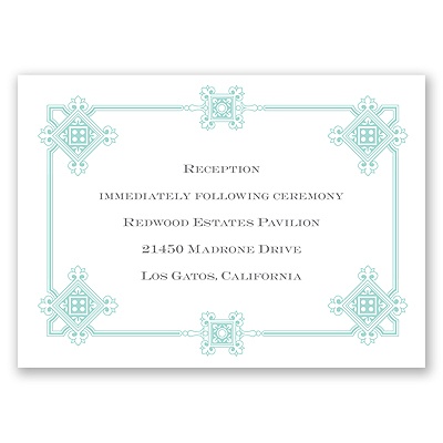 Deco Frame - Aqua - Reception Card