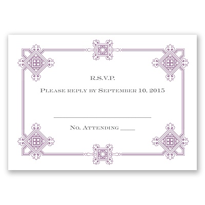 Deco Frame - Lavender - Response Card and Envelope