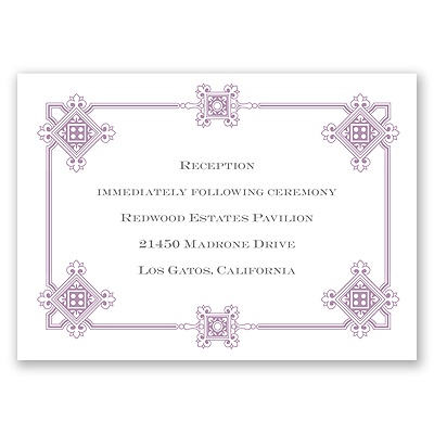 Deco Frame - Lavender - Reception Card