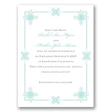 Deco Frame - Aqua - Save the Date Card