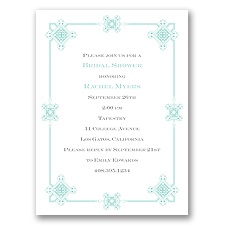 Deco Frame - Aqua - Bridal Shower Invitation
