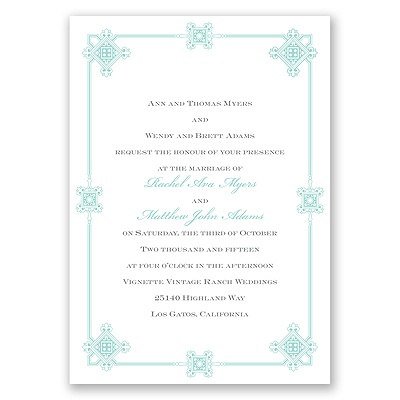Deco Frame - Aqua - Invitation