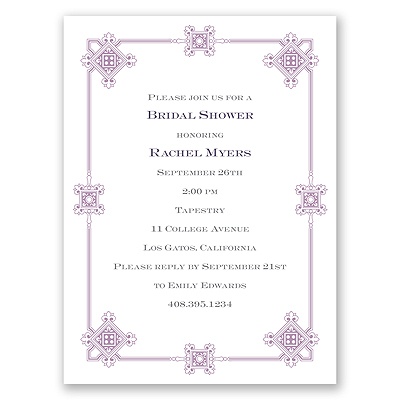 Deco Frame - Lavender - Bridal Shower Invitation