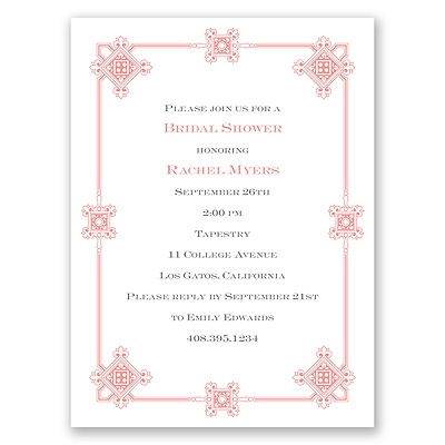 Deco Frame - Pink - Bridal Shower Invitation