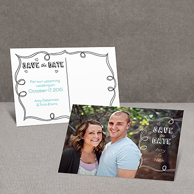 Chalkboard - Save the Date Postcard