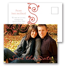 Fashionable Swirls - Save the Date Postcard