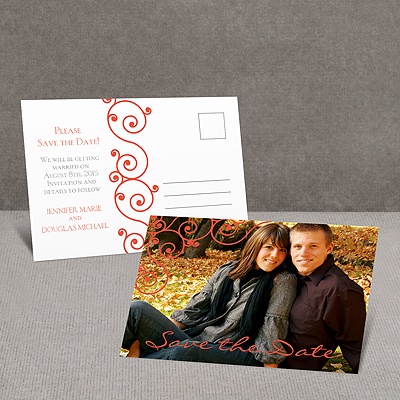 Fashionable Swirls - Save the Date Postcard