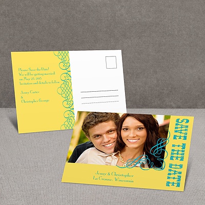 Bold Notice - Yellow - Save the Date Postcard