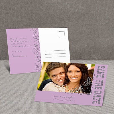 Bold Notice - Purple - Save the Date Postcard