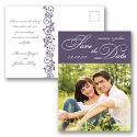 Scripted - Purple - Save the Date Postcard