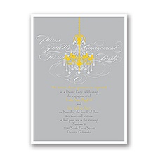 Elegant Chandelier - Engagement Party Invitation