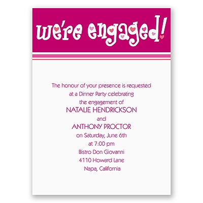 We're Engaged - Engagement Party Invitation
