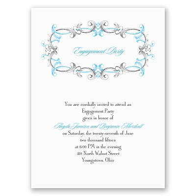 Dainty Swirls - Engagement Party Invitation