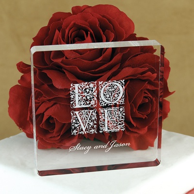 LOVE Square Acrylic Cake Top