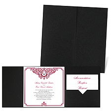 Flourishing Border - Black - Pocket Invitation