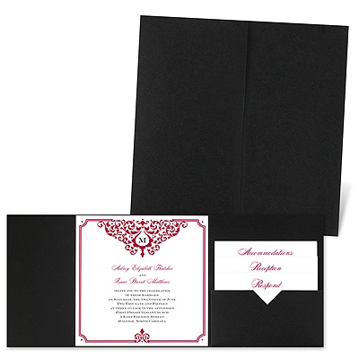 Flourishing Border - Black - Pocket Invitation