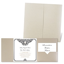 Flourishing Border - Gold Shimmer - Pocket Invitation