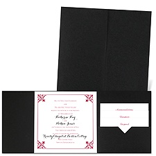 Filigree Edges - Black - Pocket Invitation