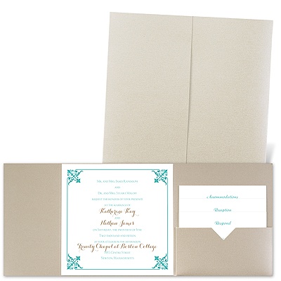Filigree Edges - Gold Shimmer - Pocket Invitation